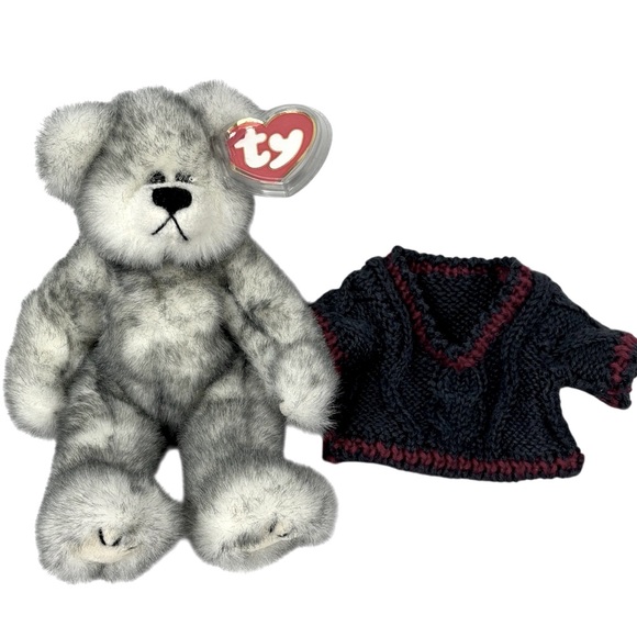 Ty 1993 Fairbanks Land of the Midnight Sun 9” White & Grey Bear With Sweater - Picture 6 of 11